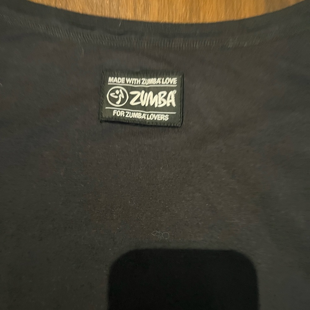 Black Zumba Boxy Tee with White and Red Print - Picture 3 of 3